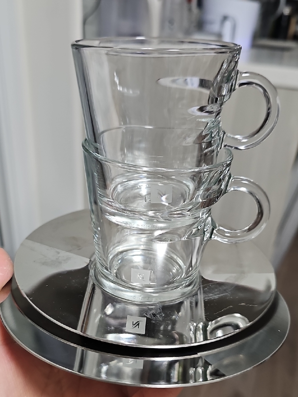 Nespresso Clear Glass Espresso Cups with Handles - Transparent Set of 2
